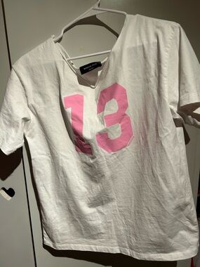 White Fox Trial  Run Off Shoulder Oversized
Tee White